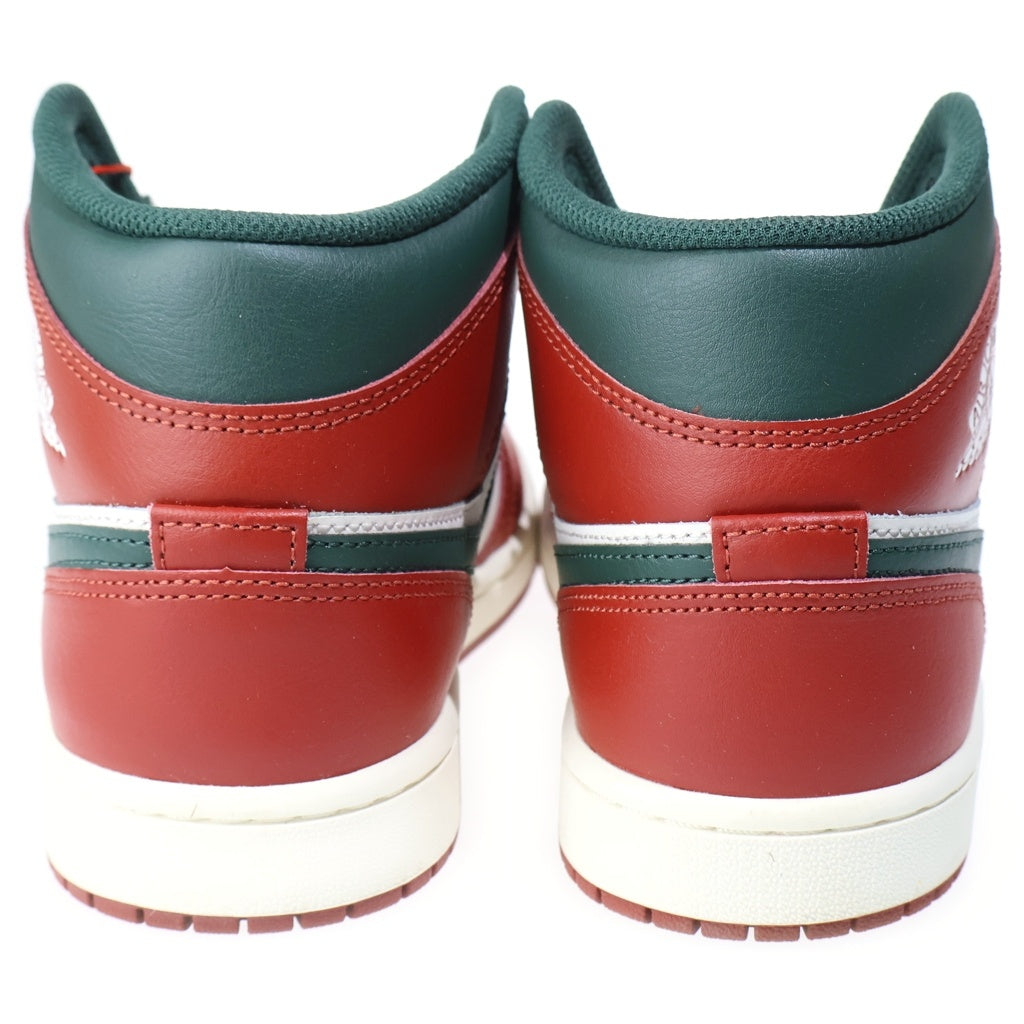 NIKE(ナイキ) AIR JORDAN 1 MID SAIL/PURE PLATINUM/REDSTONE/MIDNIGHT GREEN DQ8426-105 エアジョーダン1 ミッド ローカットスニーカー ホワイト/レッド US7.5/25.5cm