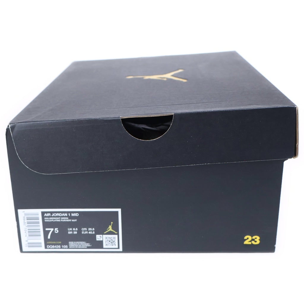 NIKE(ナイキ) AIR JORDAN 1 MID SAIL/PURE PLATINUM/REDSTONE/MIDNIGHT GREEN DQ8426-105 エアジョーダン1 ミッド ローカットスニーカー ホワイト/レッド US7.5/25.5cm