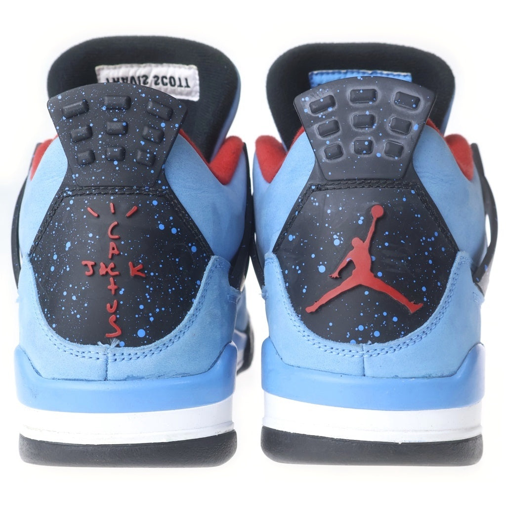 NIKE(ナイキ) ×TRAVIS SCOTT AIR JORDAN4 RETRO CACTUSJACK UNIVERSITYBLUE 308497-406 トラヴィススコット エアジョーダン4 レトロ ハイカットスニーカー US9/27.0cm ブルー