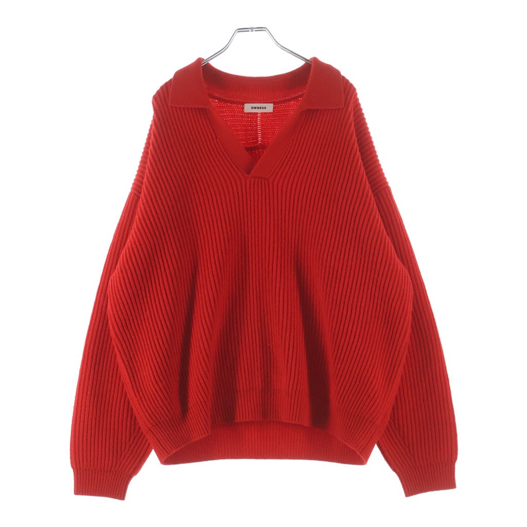 NO BRAND(ノーブランド) OWNESS(オウネス)knit sweater ニット セーター OW25FW-06 レッド