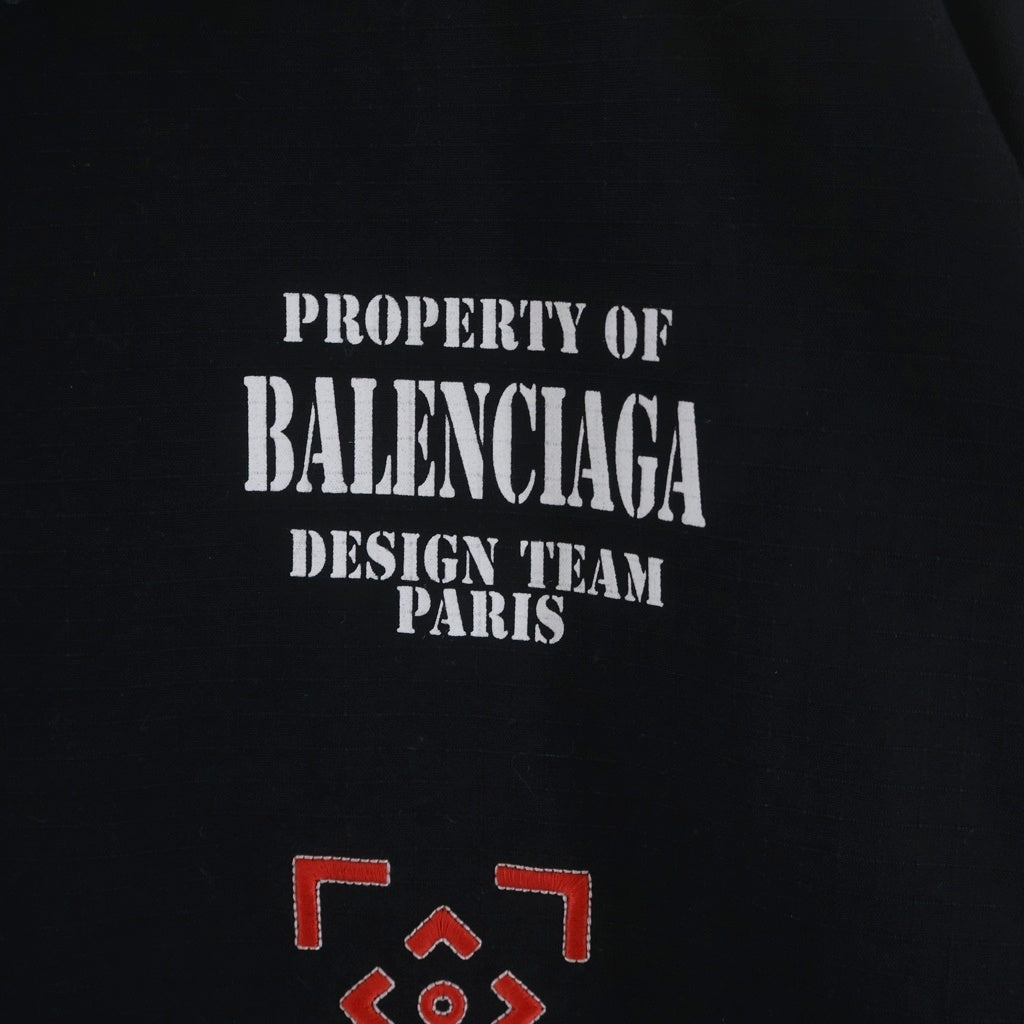 BALENCIAGA(バレンシアガ) Gamer Shirt ゲーマーシャツ 半袖ロゴ刺繍シャツ 751458 TKP27 ブラック