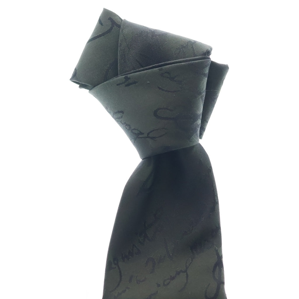 Berluti(ベルルッティ) シルクスクリットタイ 総柄 ネクタイ カーキ