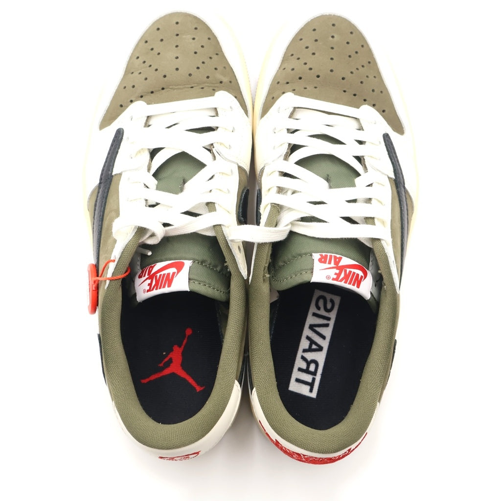 NIKE(ナイキ) ×TAVIS SCOTT AIR JORDAN1 LOW OG SP DM7866-200 トラヴィス スコット エアジョーダン1 リバースオリーブ ローカットスニーカー US8/26.0cm オリーブ/ホワイト