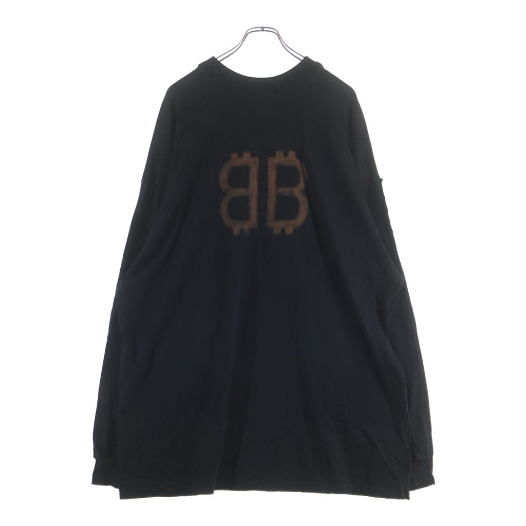 BALENCIAGA(バレンシアガ) 24AW ZL/S Double Front T-Shirts パリムーンプリント ロングスリーブ 長袖Tシャツカットソー 791613 TQVY2 ブラック