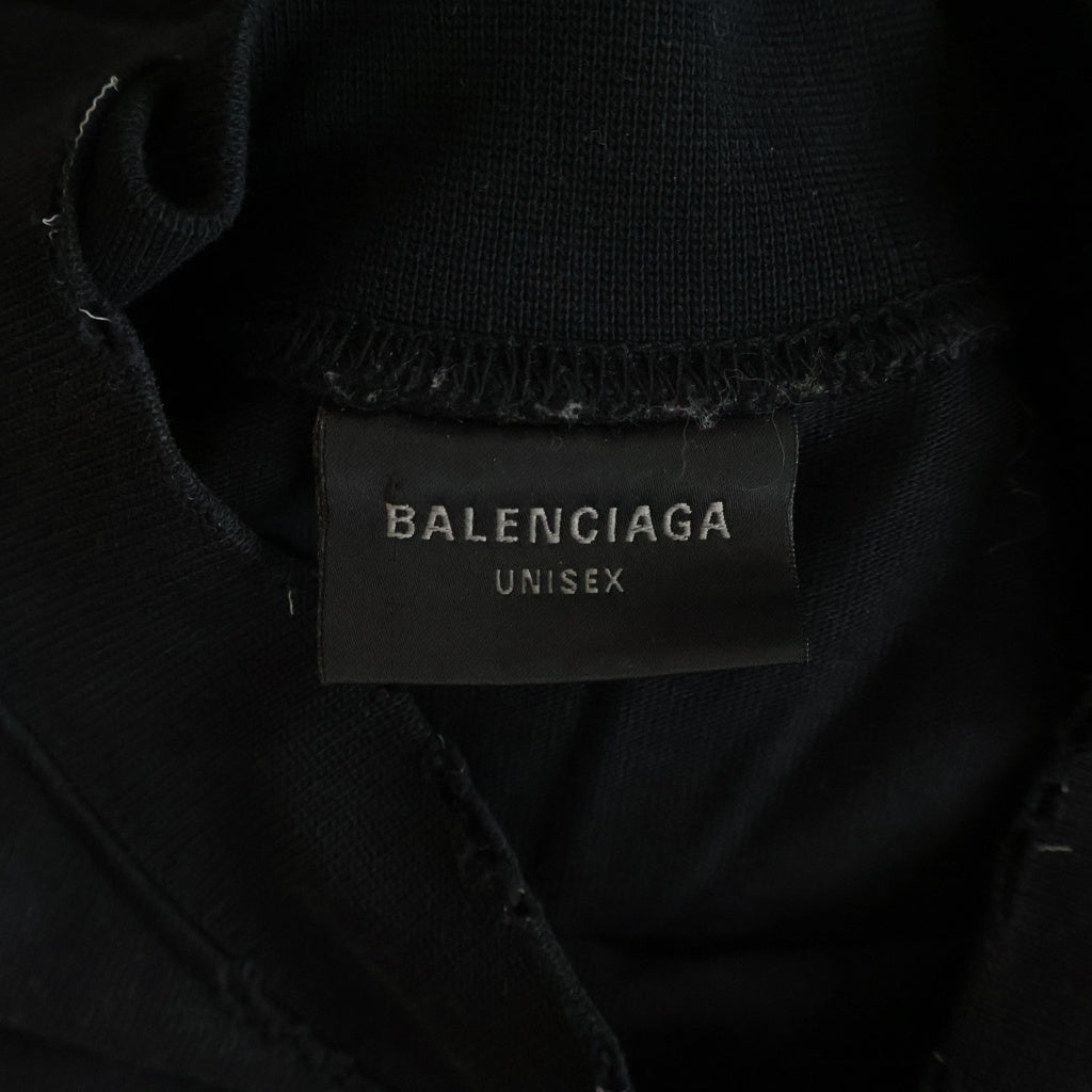 BALENCIAGA(バレンシアガ) 24AW ZL/S Double Front T-Shirts パリムーンプリント ロングスリーブ 長袖Tシャツカットソー 791613 TQVY2 ブラック