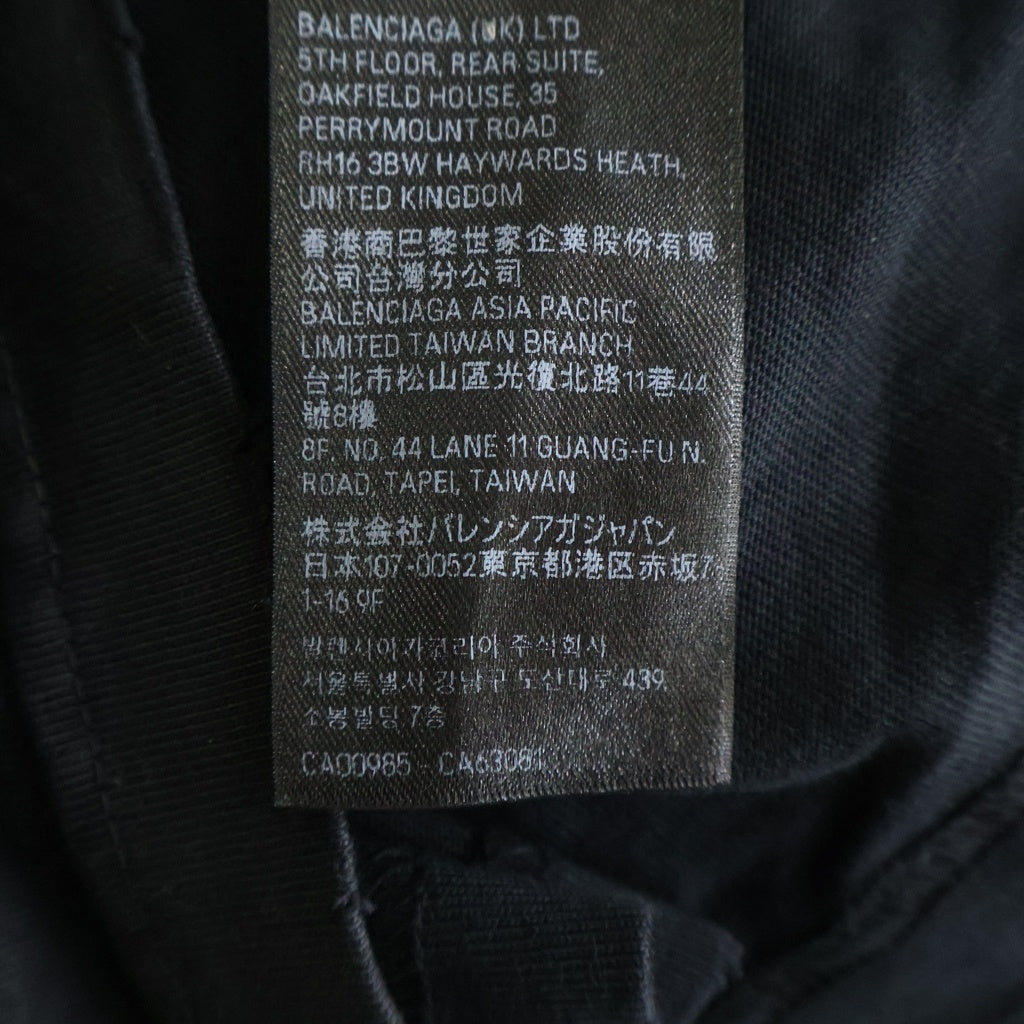BALENCIAGA(バレンシアガ) 24AW ZL/S Double Front T-Shirts パリムーンプリント ロングスリーブ 長袖Tシャツカットソー 791613 TQVY2 ブラック