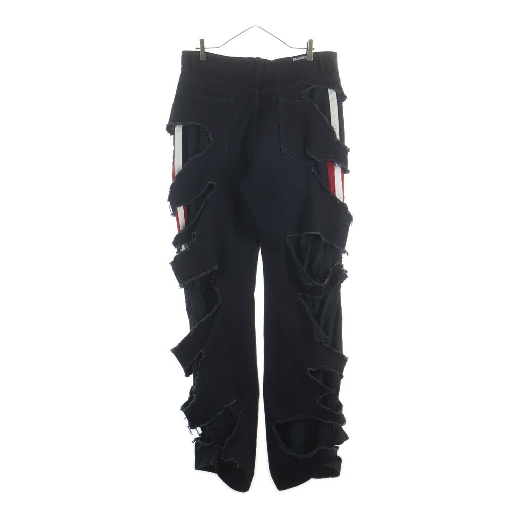 BALENCIAGA(バレンシアガ) 21AW Slashed Loose Fit Pants スラッシュド ルーズフィットデニムパンツ 662764 TBP47 ブラック