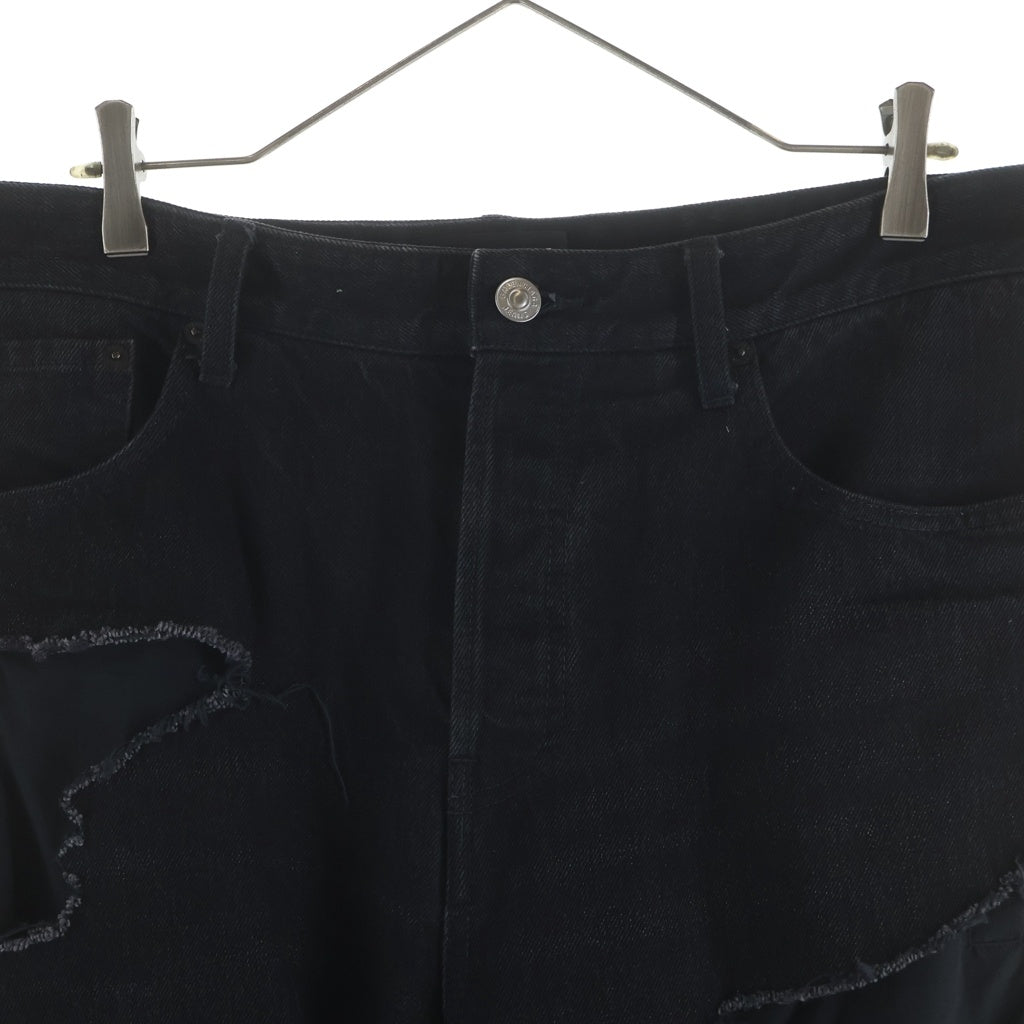 BALENCIAGA(バレンシアガ) 21AW Slashed Loose Fit Pants スラッシュド ルーズフィットデニムパンツ 662764 TBP47 ブラック