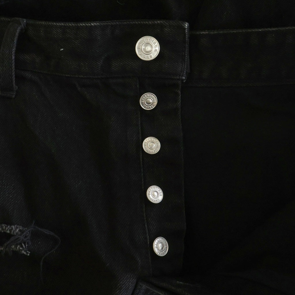 BALENCIAGA(バレンシアガ) 21AW Slashed Loose Fit Pants スラッシュド ルーズフィットデニムパンツ 662764 TBP47 ブラック