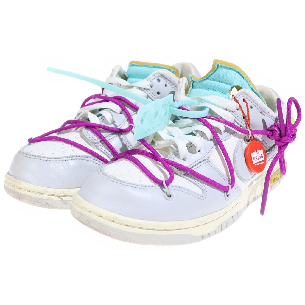 NIKE(ナイキ) ×OFF-WHITE DUNK LOW 1 OF 50 21 オフホワイト ダンク ローカットスニーカー グレー/ホワイト DM1602-100