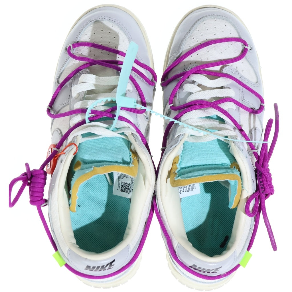 NIKE(ナイキ) ×OFF-WHITE DUNK LOW 1 OF 50 21 オフホワイト ダンク ローカットスニーカー グレー/ホワイト DM1602-100