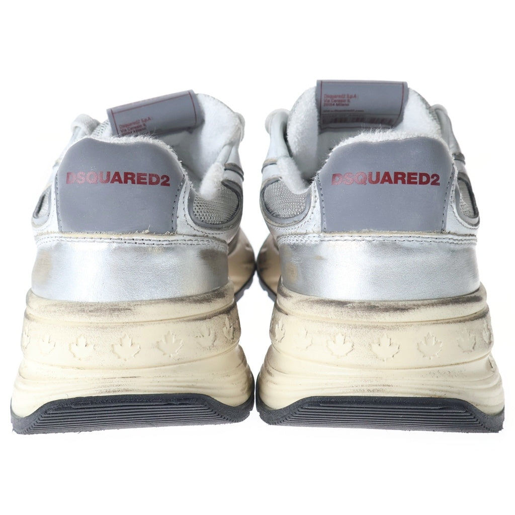 DSQUARED2(ディースクエアード) Sprinter Sneakers SNW0281347081852137 ヴィンテージ加工 ローカットスニーカー シルバー 42.5