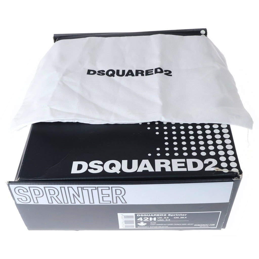 DSQUARED2(ディースクエアード) Sprinter Sneakers SNW0281347081852137 ヴィンテージ加工 ローカットスニーカー シルバー 42.5