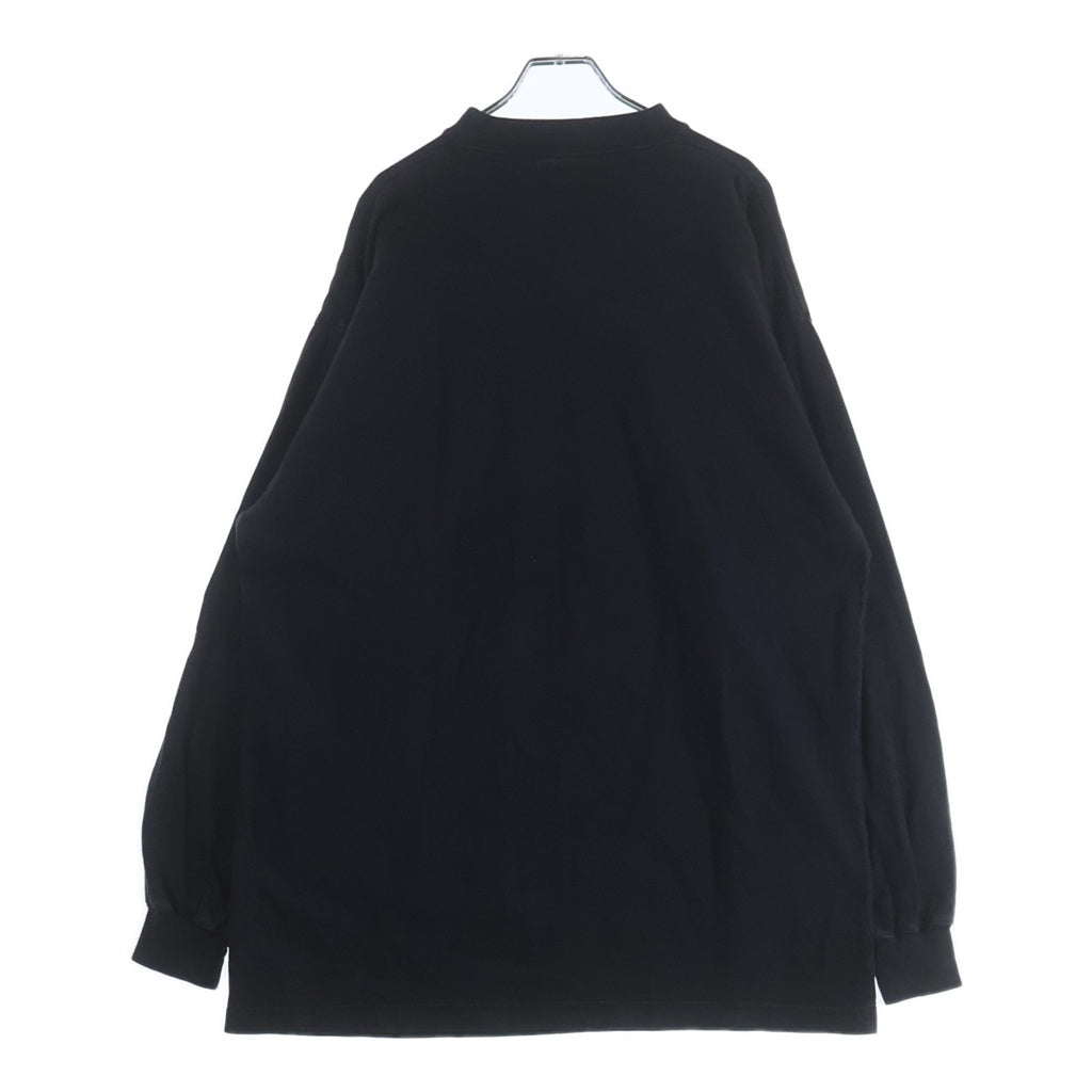 BALENCIAGA(バレンシアガ) 23AW ユーズド加工アームロゴ刺繍ロングスリーブ長袖Tシャツ ブラック 739027