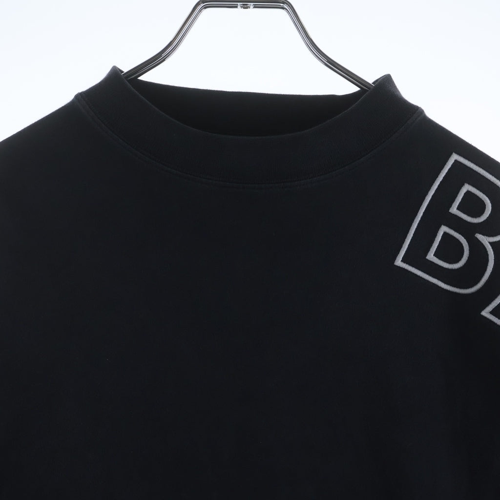 BALENCIAGA(バレンシアガ) 23AW ユーズド加工アームロゴ刺繍ロングスリーブ長袖Tシャツ ブラック 739027