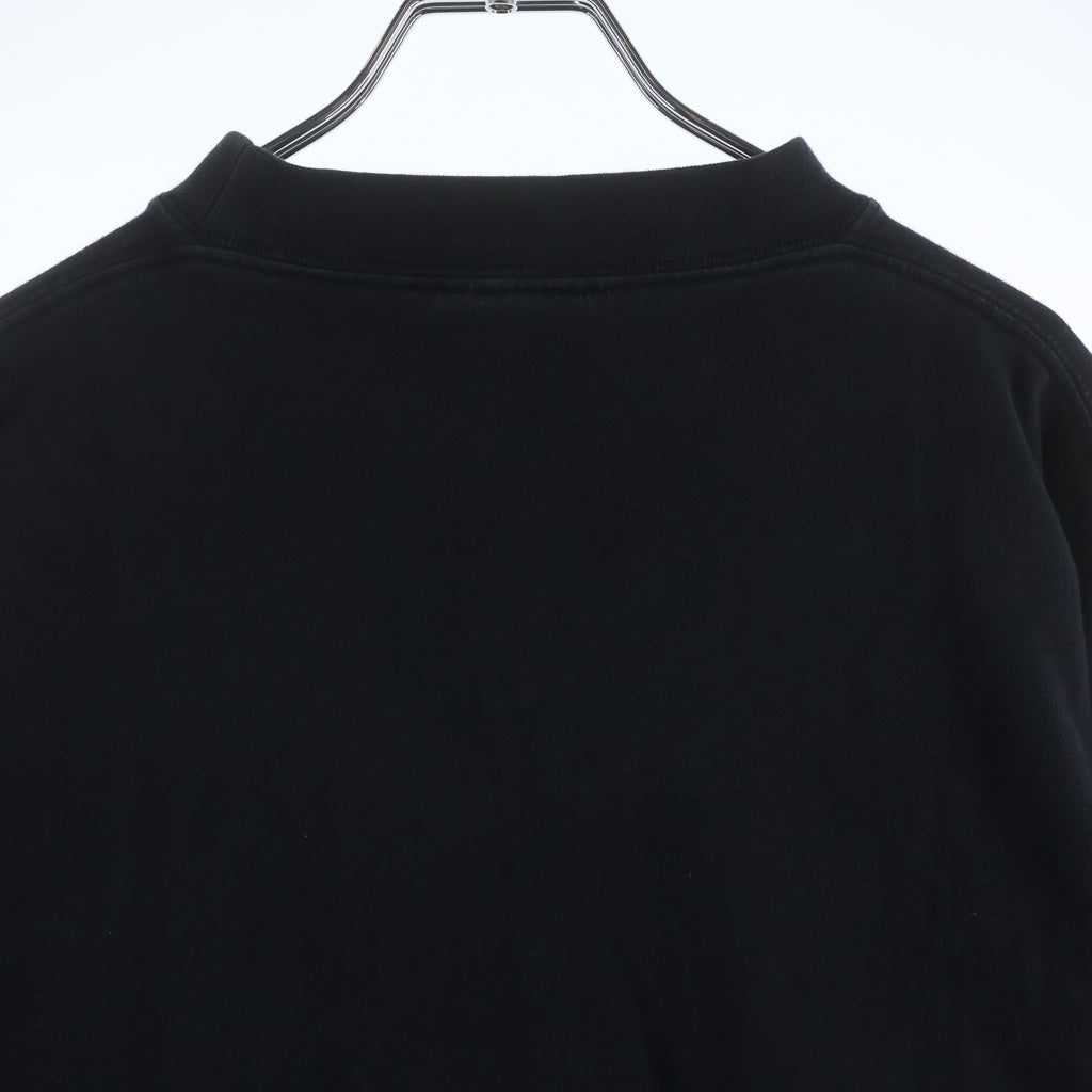 BALENCIAGA(バレンシアガ) 23AW ユーズド加工アームロゴ刺繍ロングスリーブ長袖Tシャツ ブラック 739027