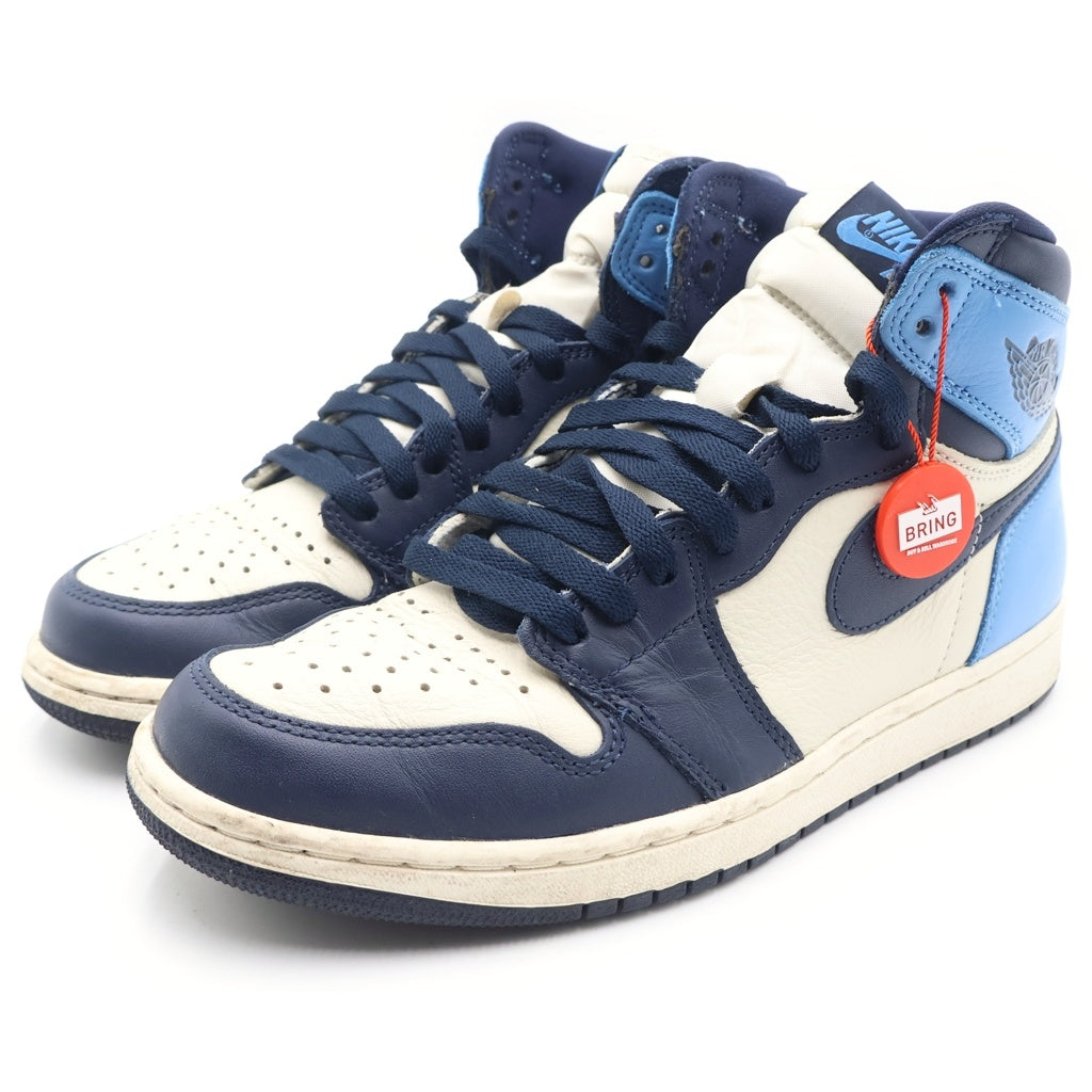 NIKE(ナイキ) AIR JORDAN 1 RETRO HIGH OG OBSIDIAN UNIVERSITY BLUE 555088-140 エアジョーダン1 ハイカットスニーカー US8.5/26.5cm ブルー