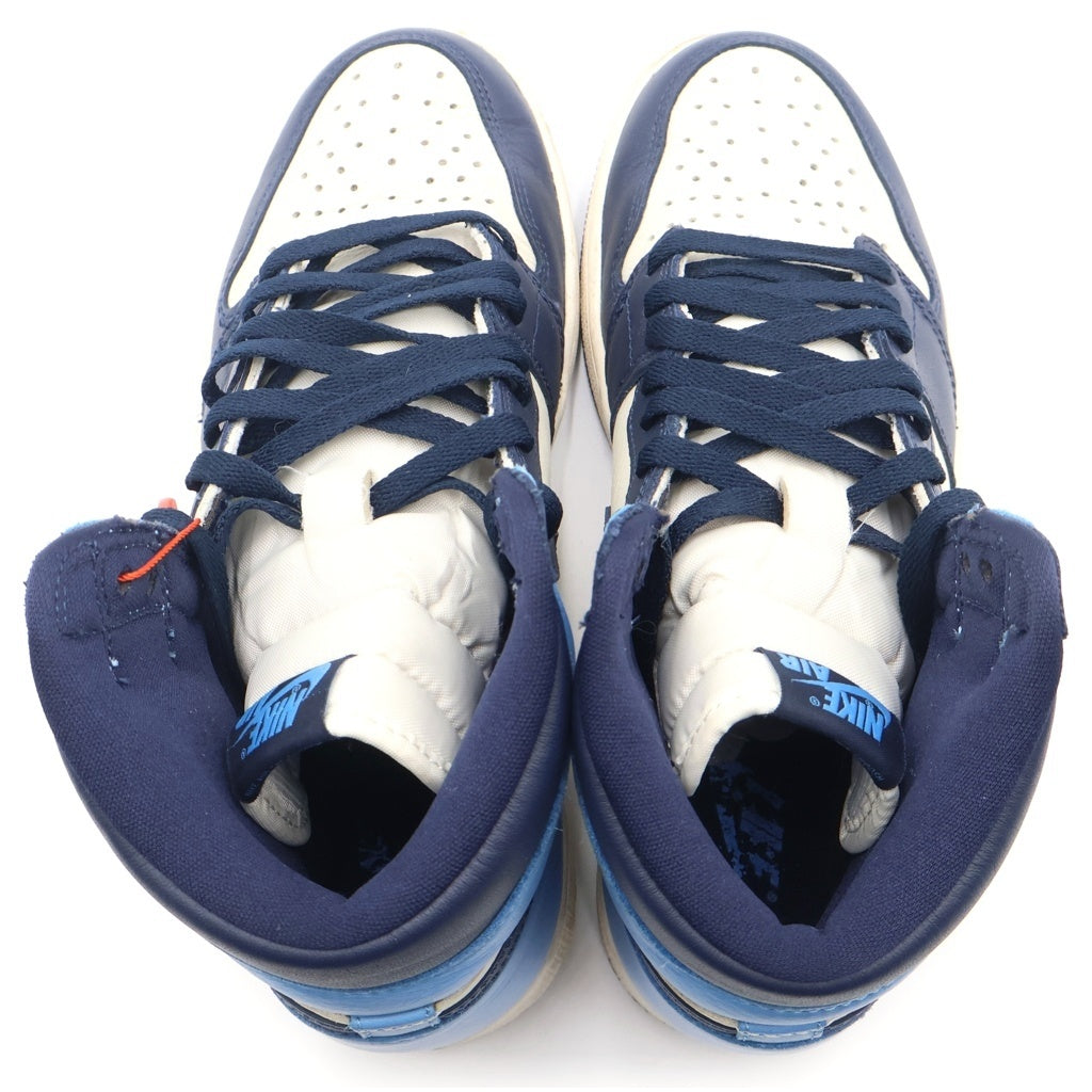 NIKE(ナイキ) AIR JORDAN 1 RETRO HIGH OG OBSIDIAN UNIVERSITY BLUE 555088-140 エアジョーダン1 ハイカットスニーカー US8.5/26.5cm ブルー