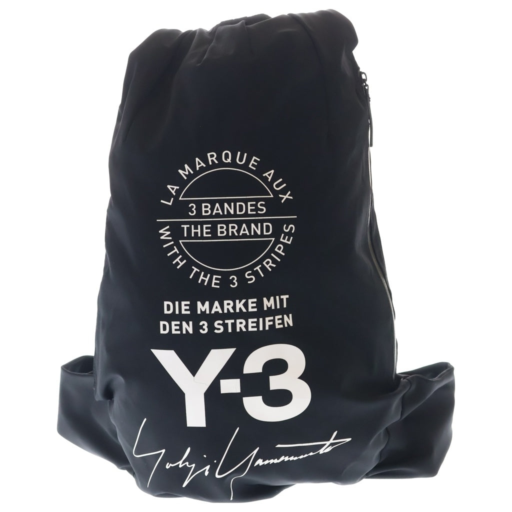 Y-3(ワイスリー) ロゴプリント ナイロン バックパック ブラック レディース