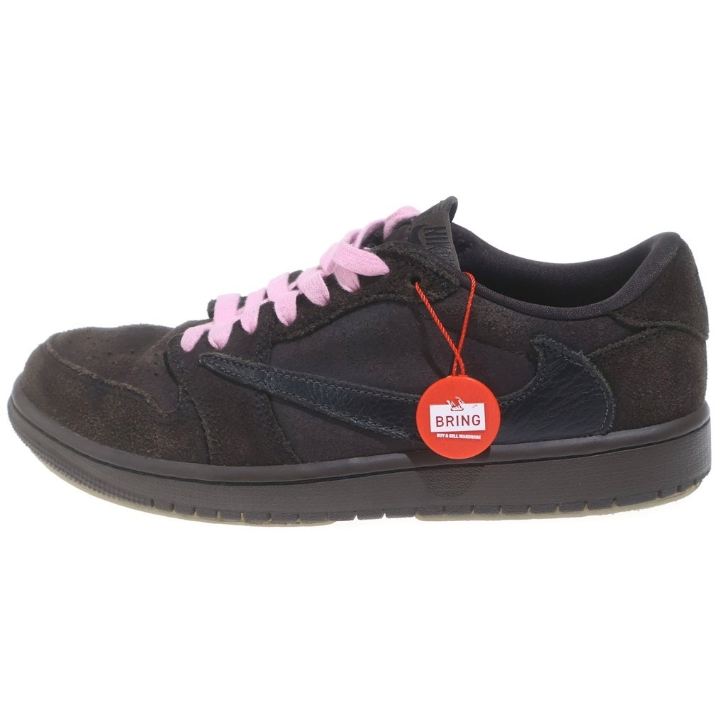 NIKE(ナイキ) ×TRAVIS SCOTT AIR JORDAN 1 LOW OG SP VELVET BROWN DM7866-202 トラヴィススコット エアジョーダン1 ベルベットブラウン ローカットスニーカー US8.5/26.5cm