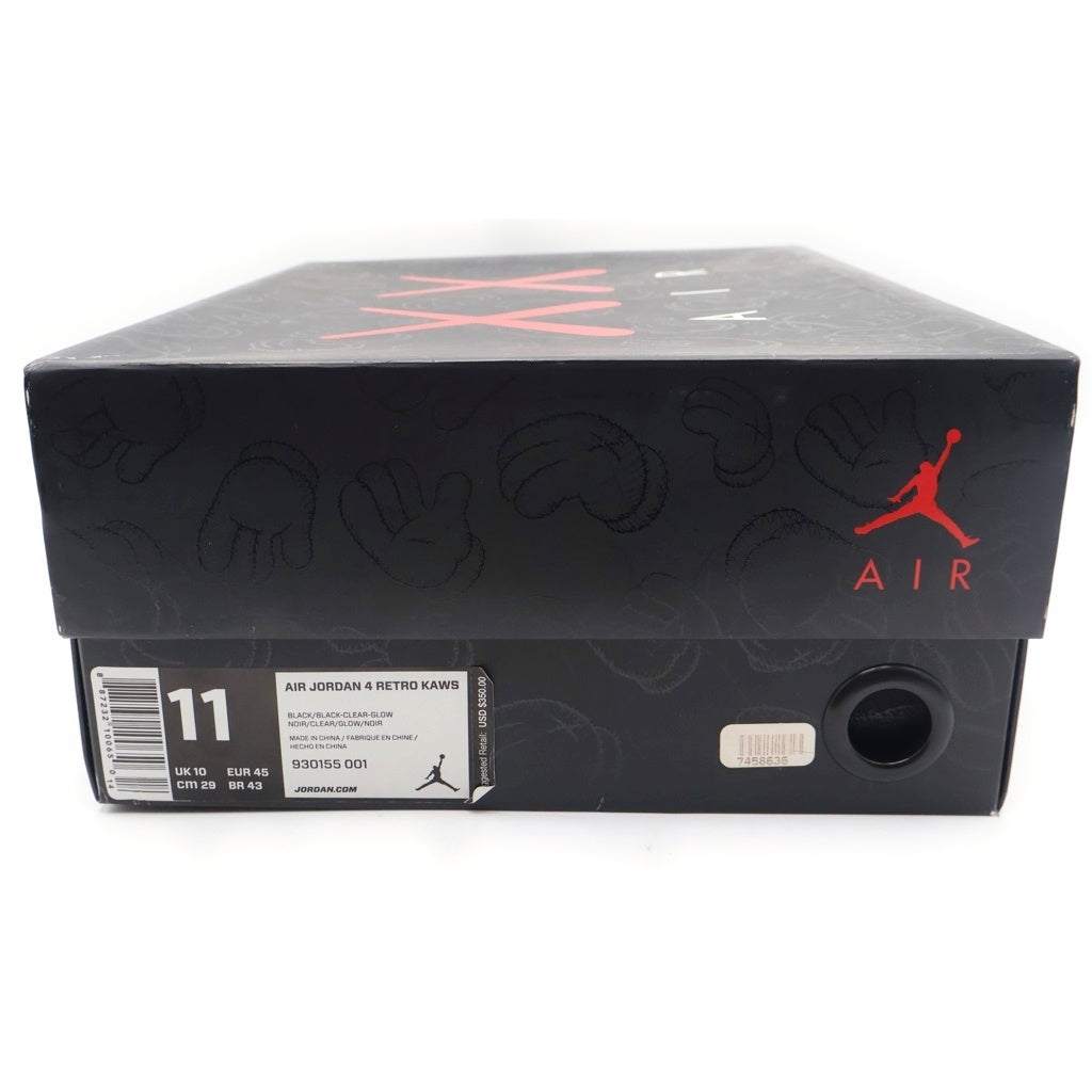 NIKE(ナイキ) ×KAWS AIR JORDAN 4 RETRO BLACK 930155-001 カウズ エアジョーダン4 レトロ ハイカットスニーカー US11/29.0cm ブラック