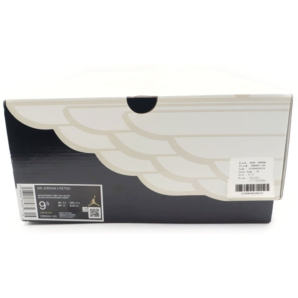 NIKE(ナイキ) AIR JORDAN 2 WHITE AND CEMENT GREY DR8884-100 エアジョーダン2 ホワイト アンド セメントグレー ミッドカットスニーカー US9.5/27.5cm ホワイト/グレー