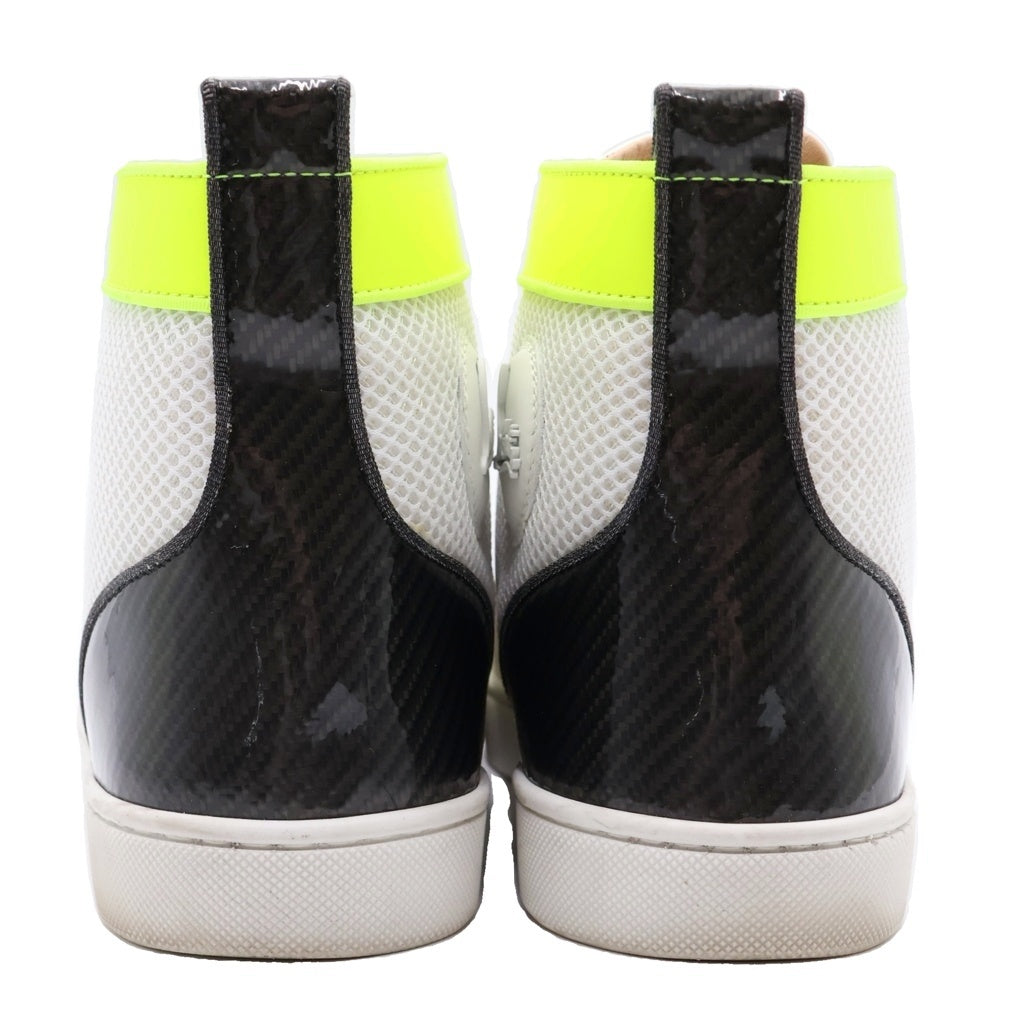 CHRISTIAN LOUBOUTIN(クリスチャンルブタン) スパイクスタッズ ハイカットスニーカー ホワイト/ネオン 42.5