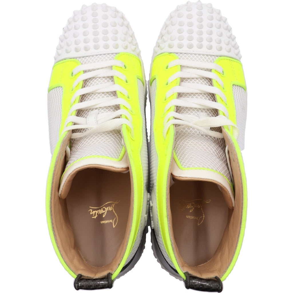 CHRISTIAN LOUBOUTIN(クリスチャンルブタン) スパイクスタッズ ハイカットスニーカー ホワイト/ネオン 42.5