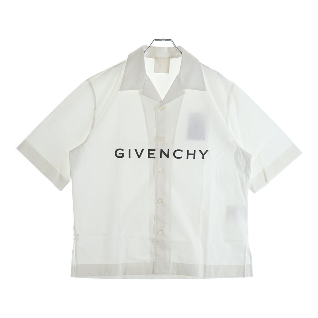 GIVENCHY(ジバンシィ) 23SS Bowling Shirt 全面ロゴ半袖ボウリングシャツ ホワイト BM60T51YC8