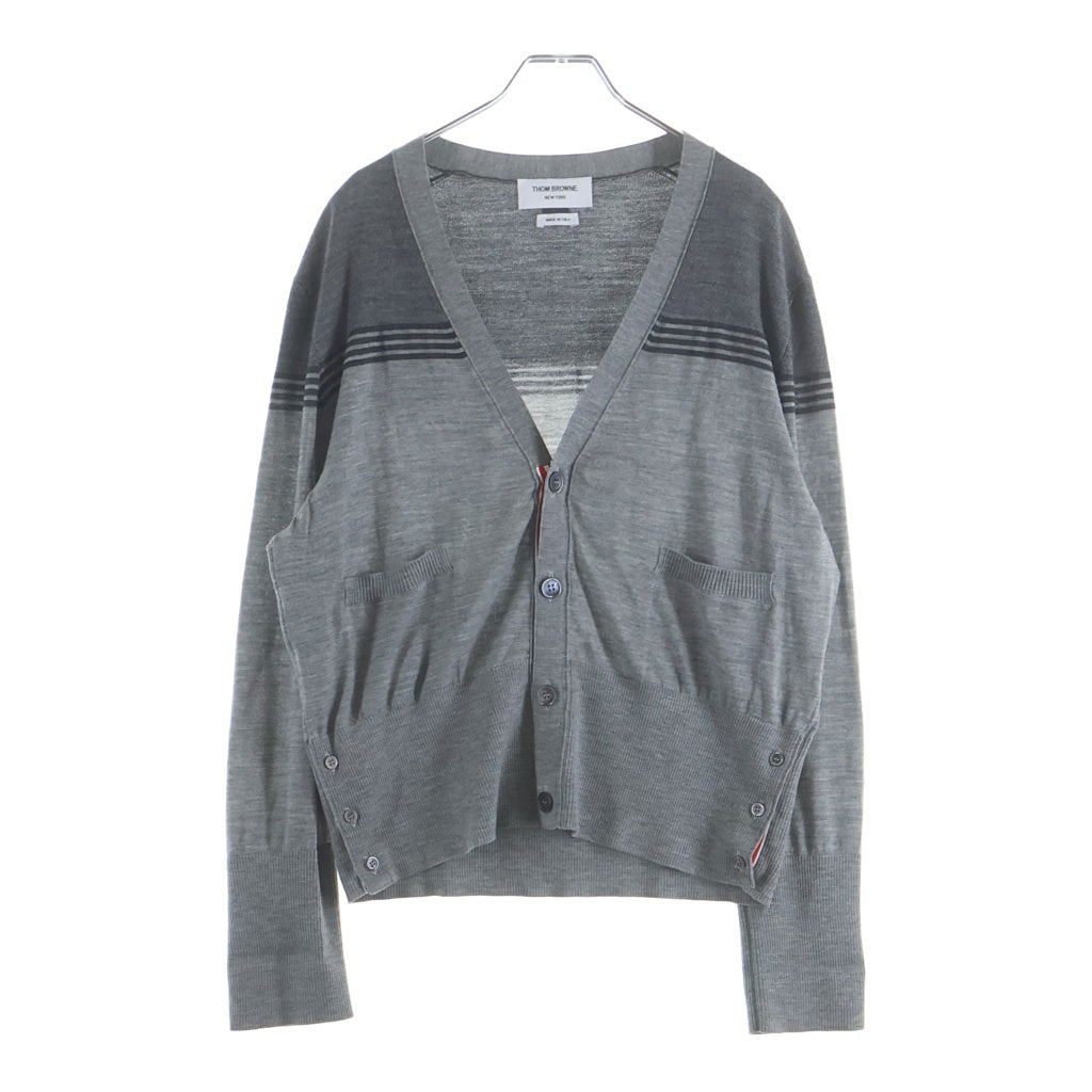 THOM BROWNE(トムブラウン) 4BAR ニットカーディガン MKC459A-Y1014-055 グレー