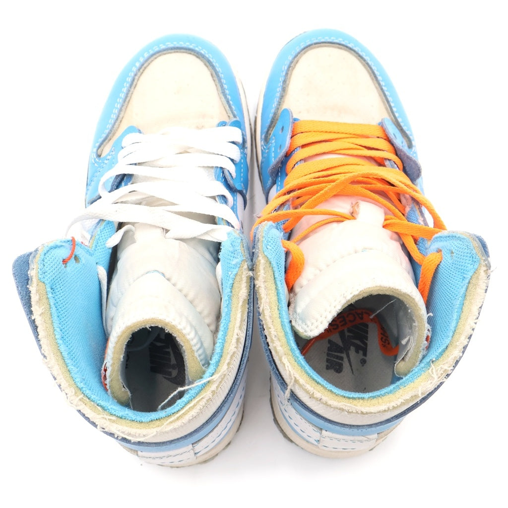 NIKE(ナイキ) ×AIR JORDAN 1 POWDER BLUE UNC AQ0818-148 オフホワイト エアジョーダン1 パウダーブルー ハイカットスニーカー ホワイト/ブルー US5/23.5cm
