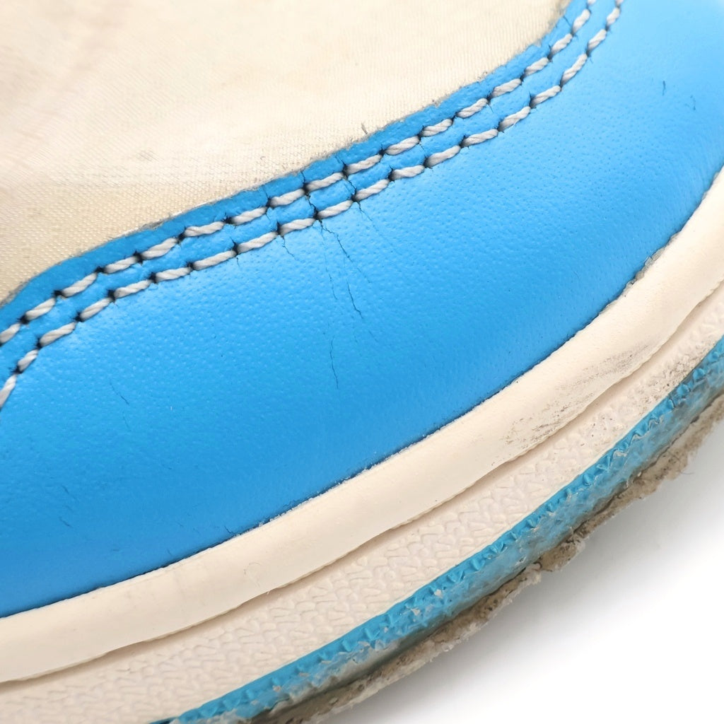 NIKE(ナイキ) ×AIR JORDAN 1 POWDER BLUE UNC AQ0818-148 オフホワイト エアジョーダン1 パウダーブルー ハイカットスニーカー ホワイト/ブルー US5/23.5cm