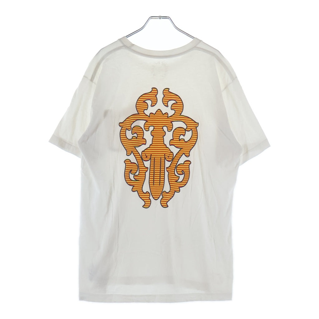 CHROME HEARTS(クロムハーツ) Striped Dagger Tee ダガー 胸ポケットバックプリント 半袖Tシャツ ホワイト