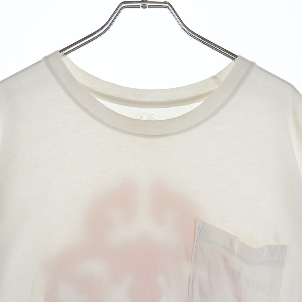 CHROME HEARTS(クロムハーツ) Striped Dagger Tee ダガー 胸ポケットバックプリント 半袖Tシャツ ホワイト