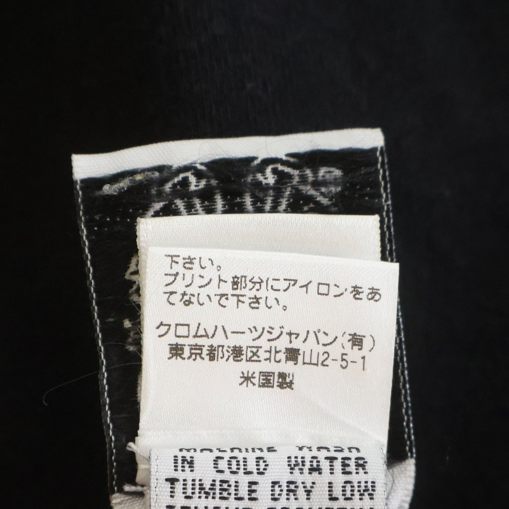 CHROME HEARTS(クロムハーツ) 総柄ヴァインダガー 胸ポケット 半袖Tシャツ ブラック/ゴールド