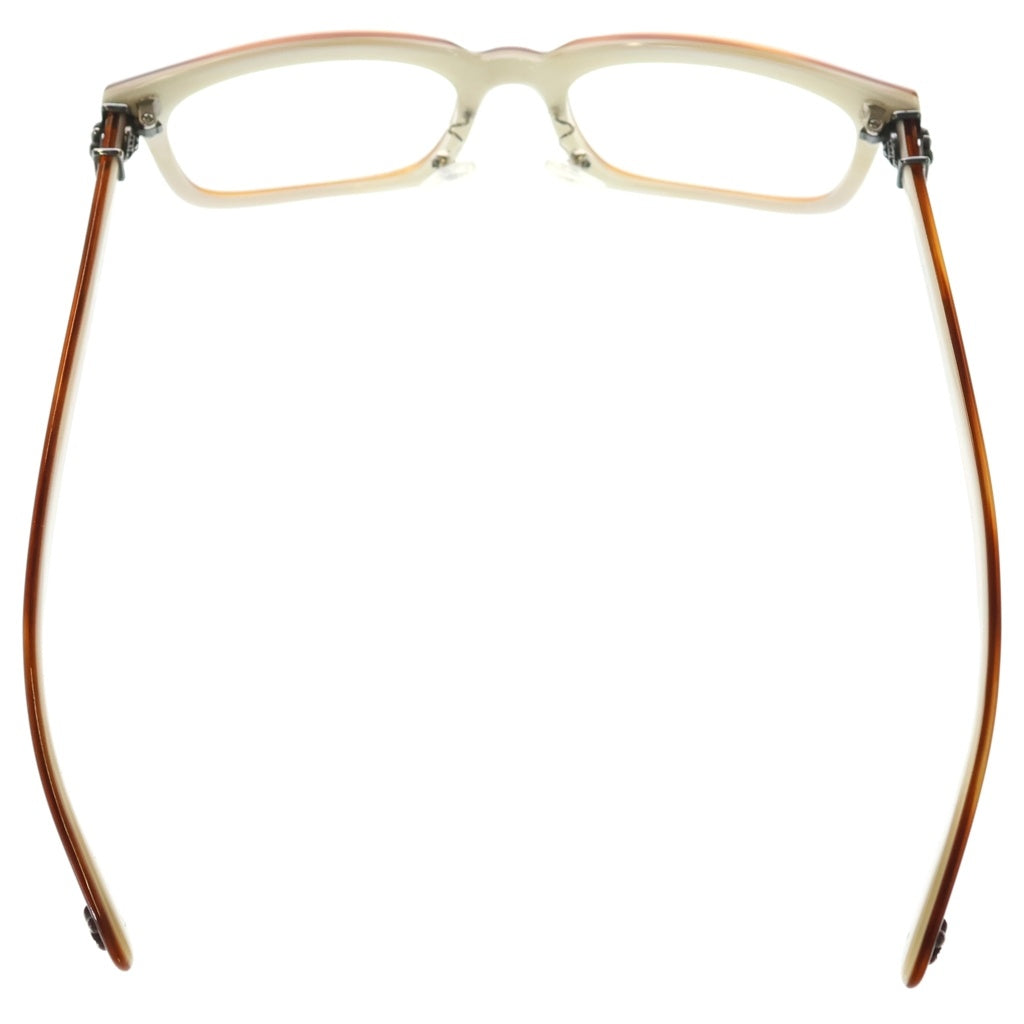 CHROME HEARTS(クロムハーツ) PONTIFASS BSフレア装飾 スクエアレンズサングラス アイウェア ブラウン/ホワイト