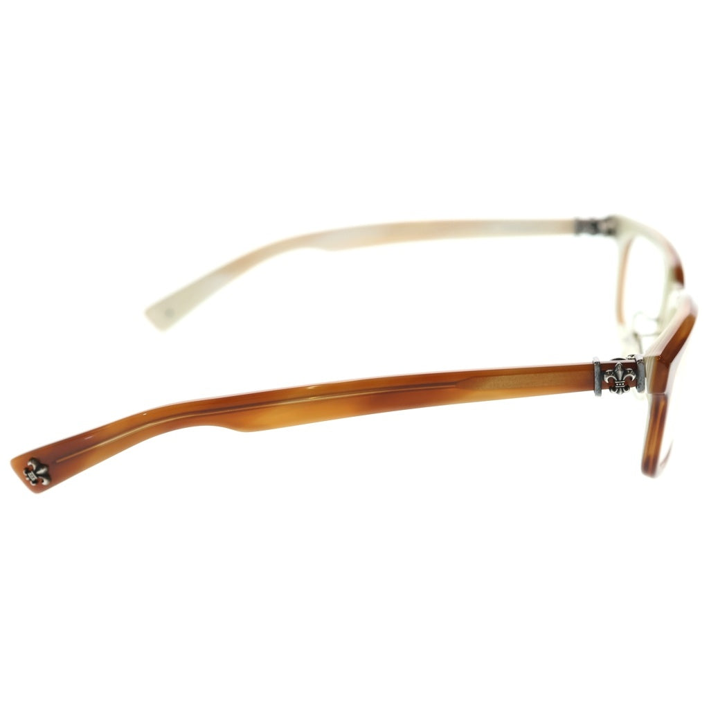CHROME HEARTS(クロムハーツ) PONTIFASS BSフレア装飾 スクエアレンズサングラス アイウェア ブラウン/ホワイト