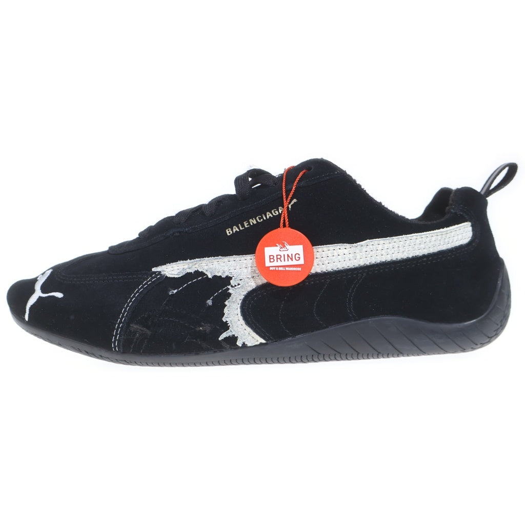 BALENCIAGA(バレンシアガ) ×puma speedcat 406519-02 プーマ スピードキャット デストロイ加工 スエード ローカットスニーカー US9/27.0cm ブラック