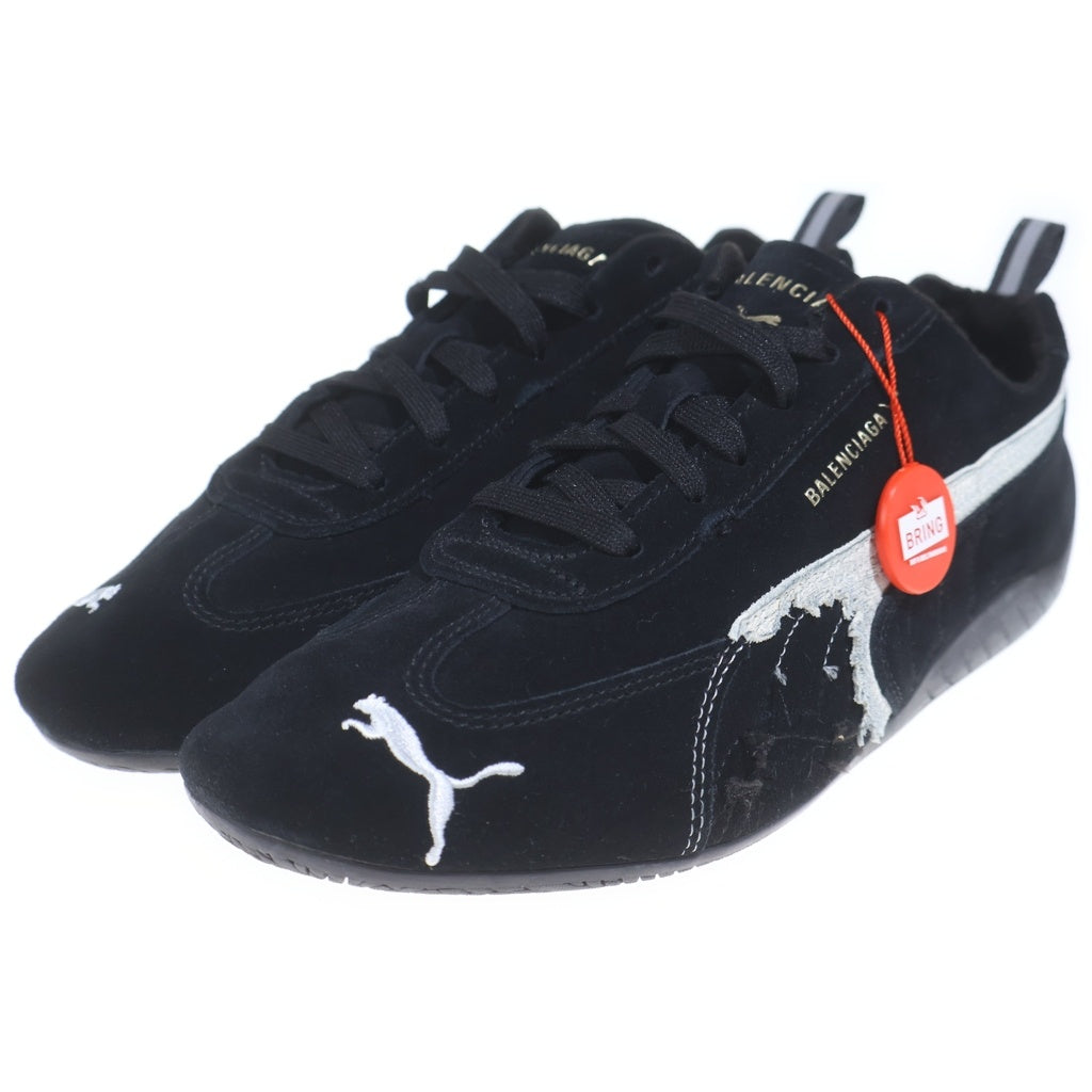 BALENCIAGA(バレンシアガ) ×puma speedcat 406519-02 プーマ スピードキャット デストロイ加工 スエード ローカットスニーカー US9/27.0cm ブラック