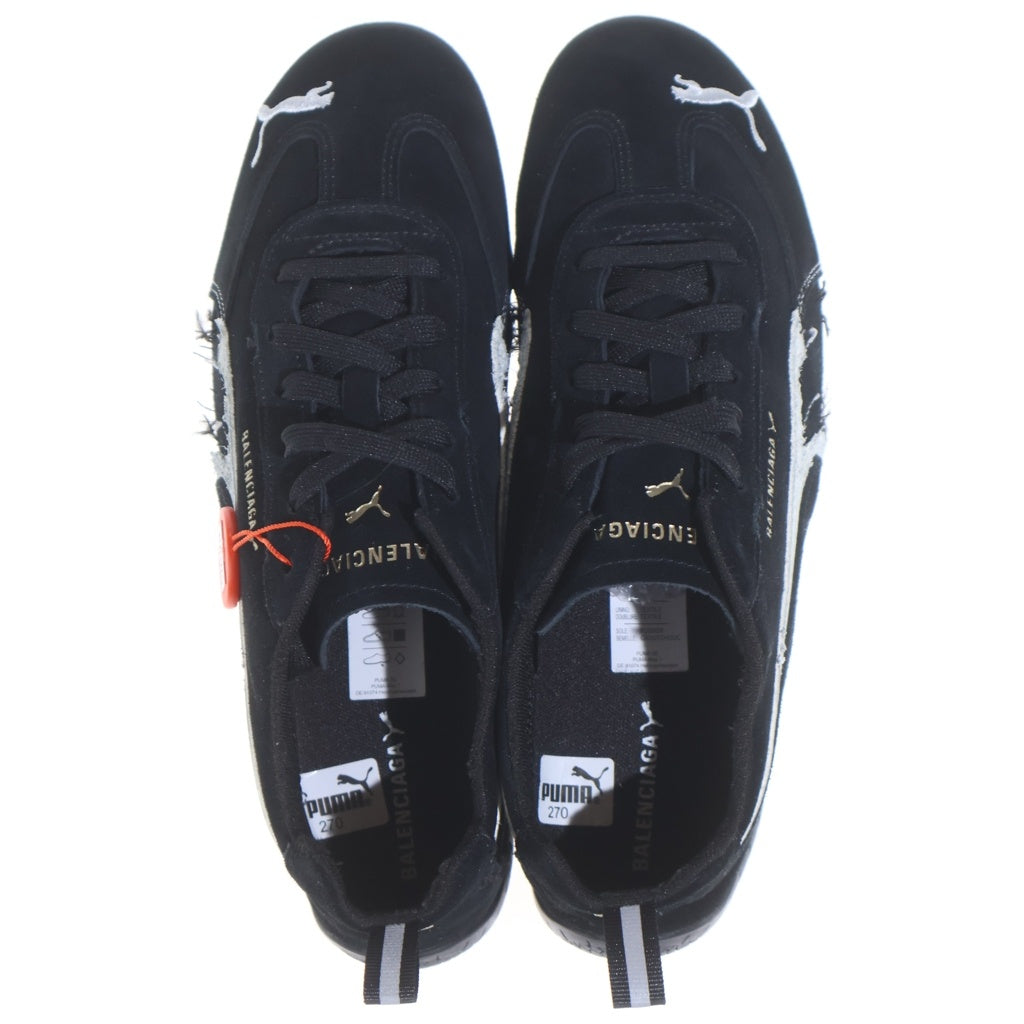BALENCIAGA(バレンシアガ) ×puma speedcat 406519-02 プーマ スピードキャット デストロイ加工 スエード ローカットスニーカー US9/27.0cm ブラック