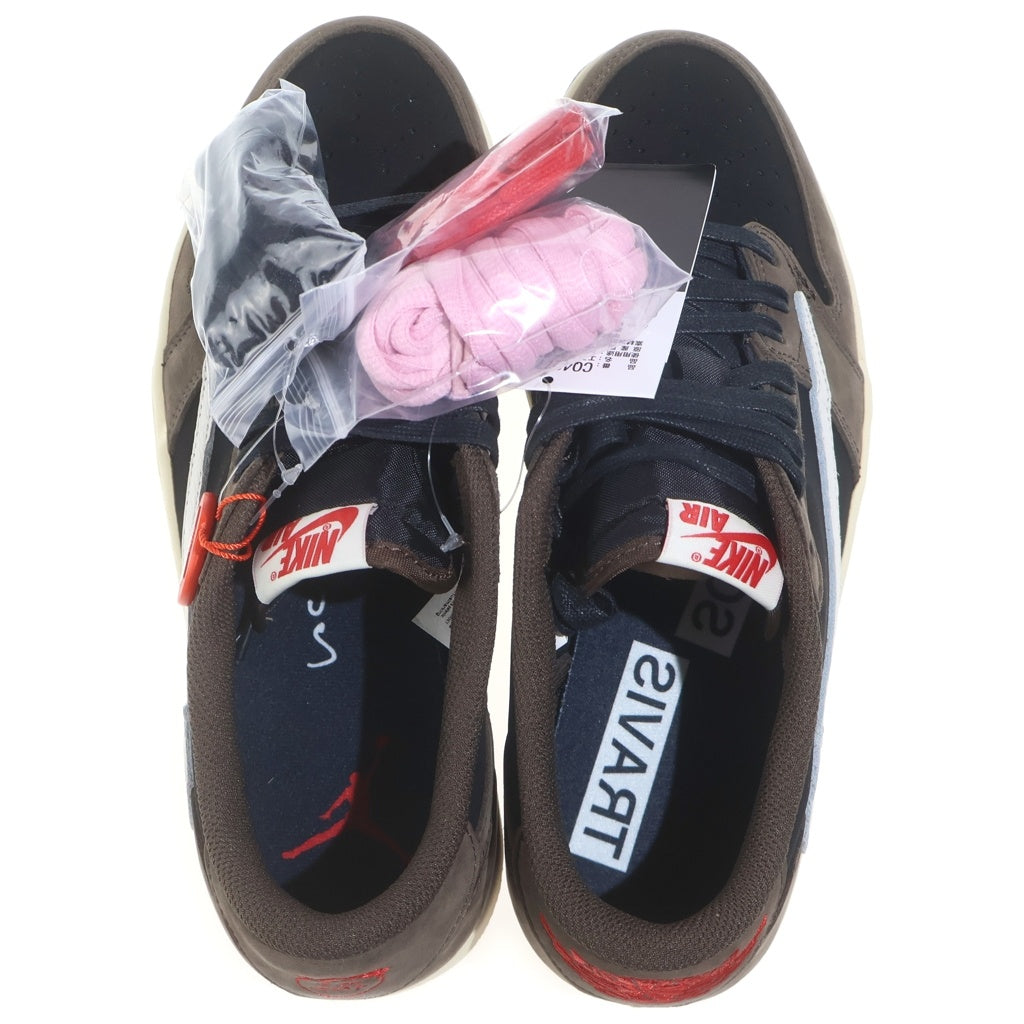 NIKE(ナイキ) ×TRAVIS SCOTT AIR JORDAN 1 LOW OG SP-T CQ4277-001 トラヴィススコット エアジョーダン ローカットスニーカー US9.5/27.5cm ブラウン/ブラック