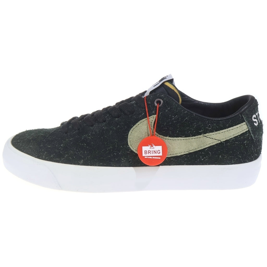 NIKE SB(ナイキエスビー) ×STUSSY ZOOM BLAZER LOW QS BQ6449-001 ストゥーシー ズームブレザー ローカットスニーカー US9.5/27.5cm ブラック