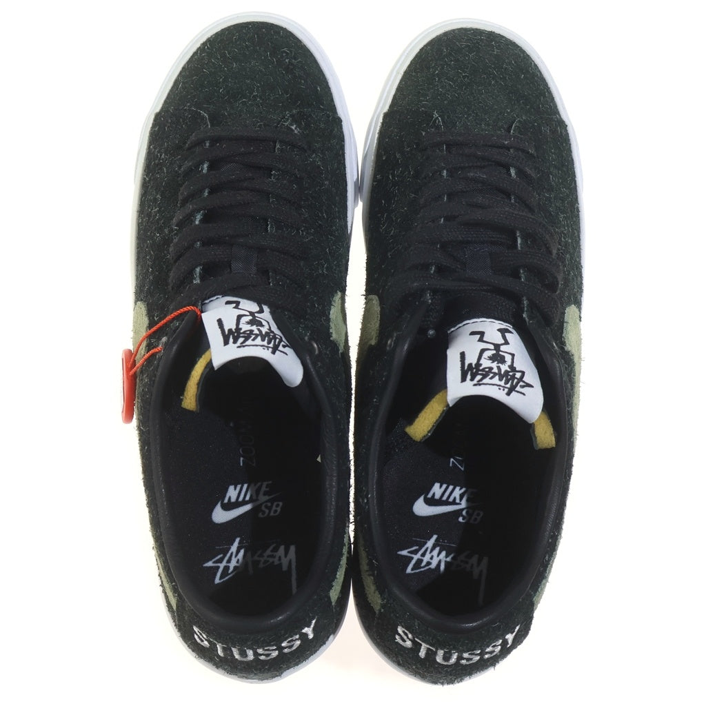 NIKE SB(ナイキエスビー) ×STUSSY ZOOM BLAZER LOW QS BQ6449-001 ストゥーシー ズームブレザー ローカットスニーカー US9.5/27.5cm ブラック