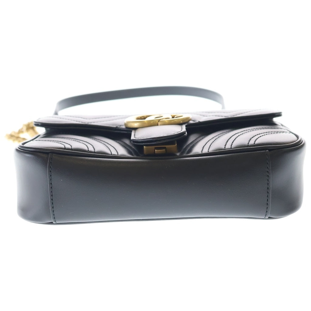 GUCCI(グッチ) GGマーモント レザー チェーンショルダーバッグ ブラック 446744 レディース
