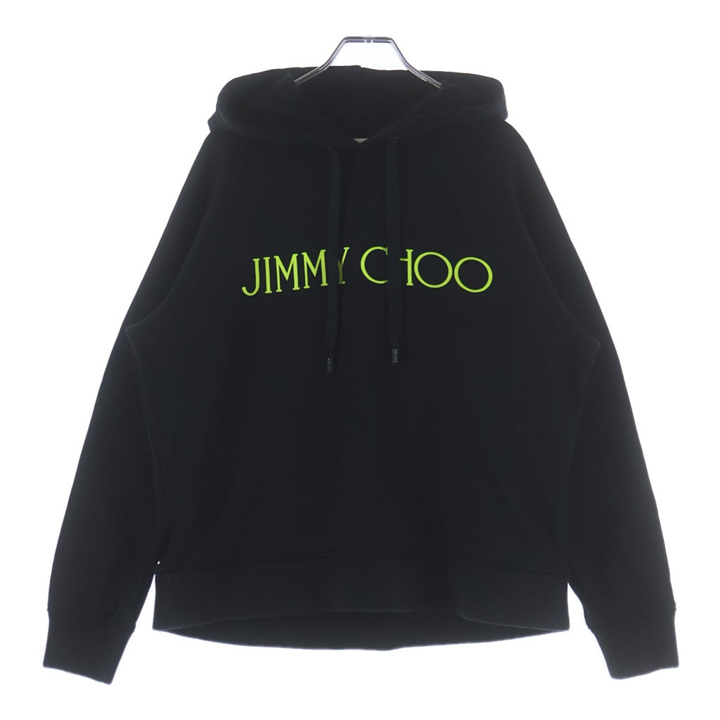 JIMMY CHOO(ジミーチュウ) ロゴプリントプルオーバーパーカー ブラック/イエロー J000135309 レディース