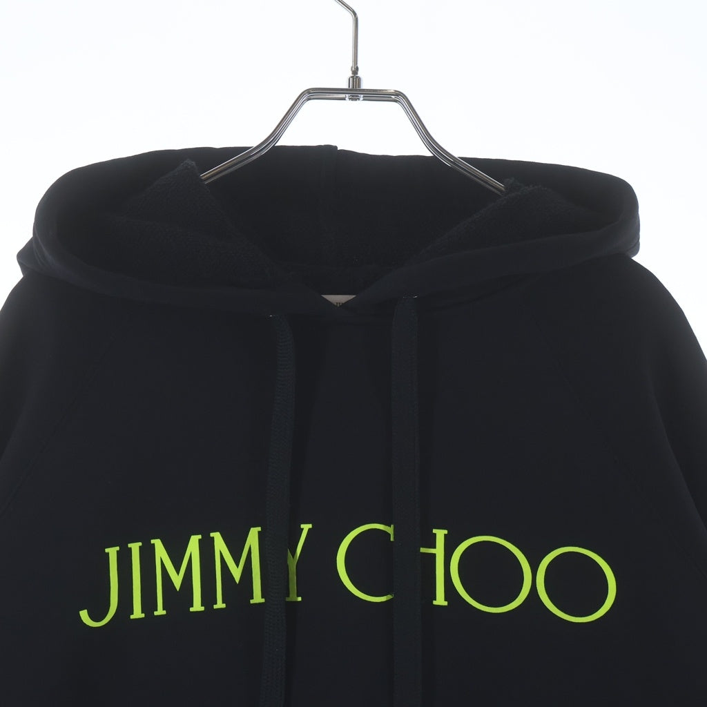 JIMMY CHOO(ジミーチュウ) ロゴプリントプルオーバーパーカー ブラック/イエロー J000135309 レディース