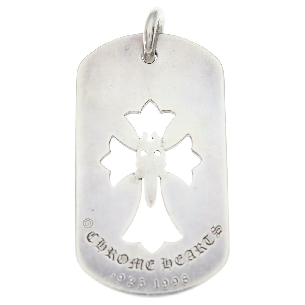 CHROME HEARTS(クロムハーツ) D TAG LRG CROSS DAGG カットアウトクロスダガー ラージドッグタグ ネックレストップ シルバー