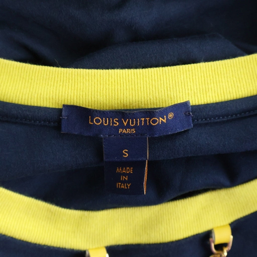 LOUIS VUITTON(ルイヴィトン) 23SS フロントロゴ チェーン半袖Tシャツ カットソー ネイビー RW232W UOL FPTS10 レディース