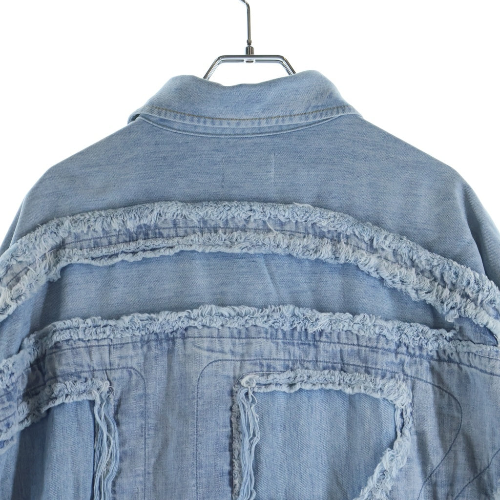 DIESEL(ディーゼル) バッグDロゴ 長袖ロングシャツ ワンピース ライトブルー A113870TGAQ レディース