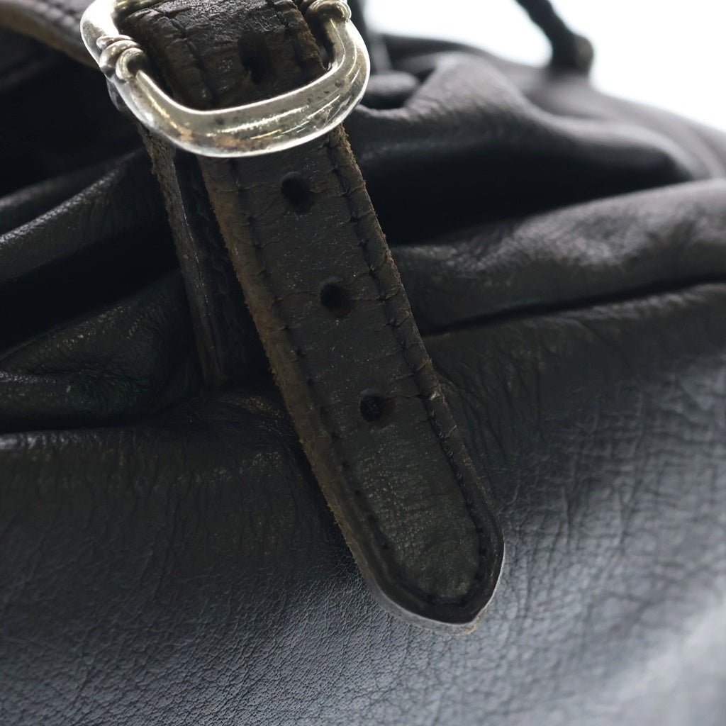 CHROME HEARTS(クロムハーツ) FLERKNEE MINI BACKPACK フレアニー ダガージップ レザー ミニバックパック リュック ブラック